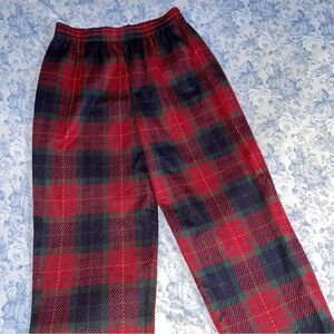 Vintage Red Plaid Trousers Soft Stretchy Academia Grunge Punk Loose Grannycore
